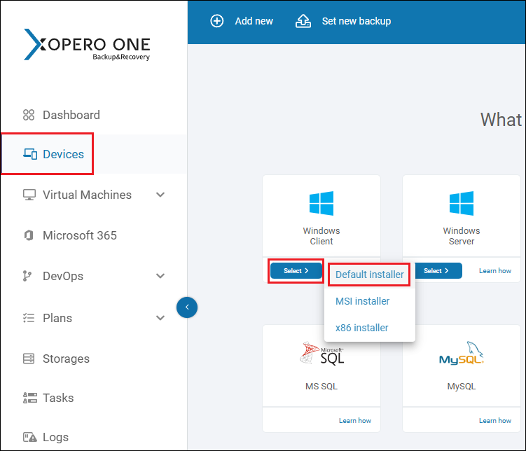 Steps to download Xopero ONE agent for Windows Client.