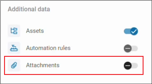 The option switch in Xopero ONE to exclude attachments from Jira Disaster Recovery full backup.
