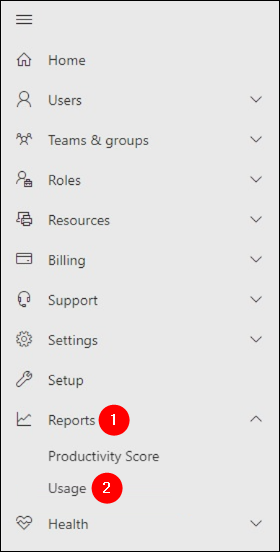 Accessing the info on tenant storage usage in the Microsoft 365 Admin Center